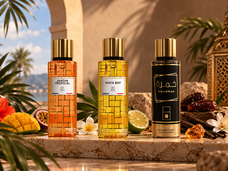 Fragrance mists for body and hair